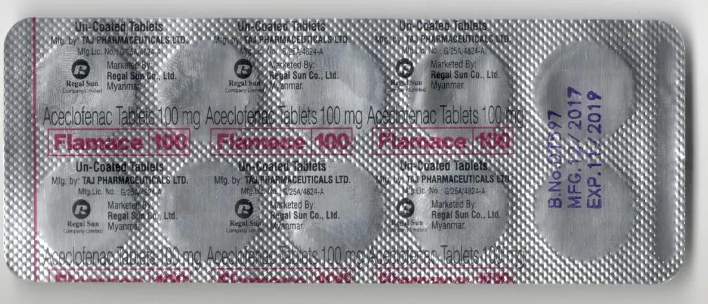 Aceclofenac 100mg Tablet relieve pain