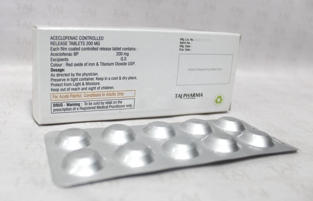 Aceclofenac 200 mg Film Coated Tablets