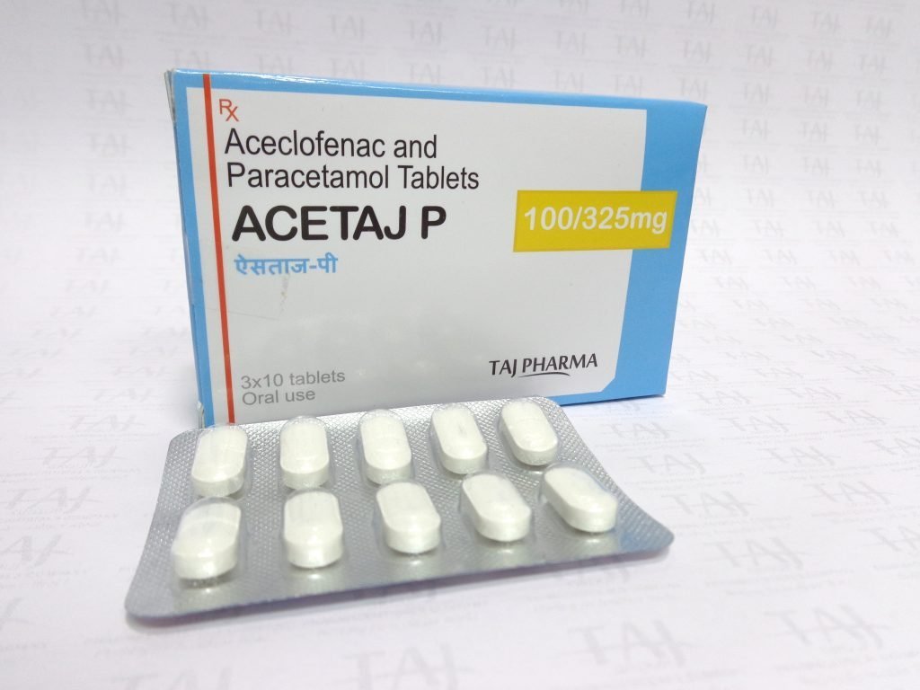 Aceclofenac And Paracetamol Tablets 100mg & 325mg ACETAJ P