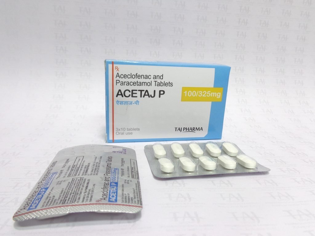 Aceclofenac And Paracetamol Tablets 100mg & 325mg ACETAJ P