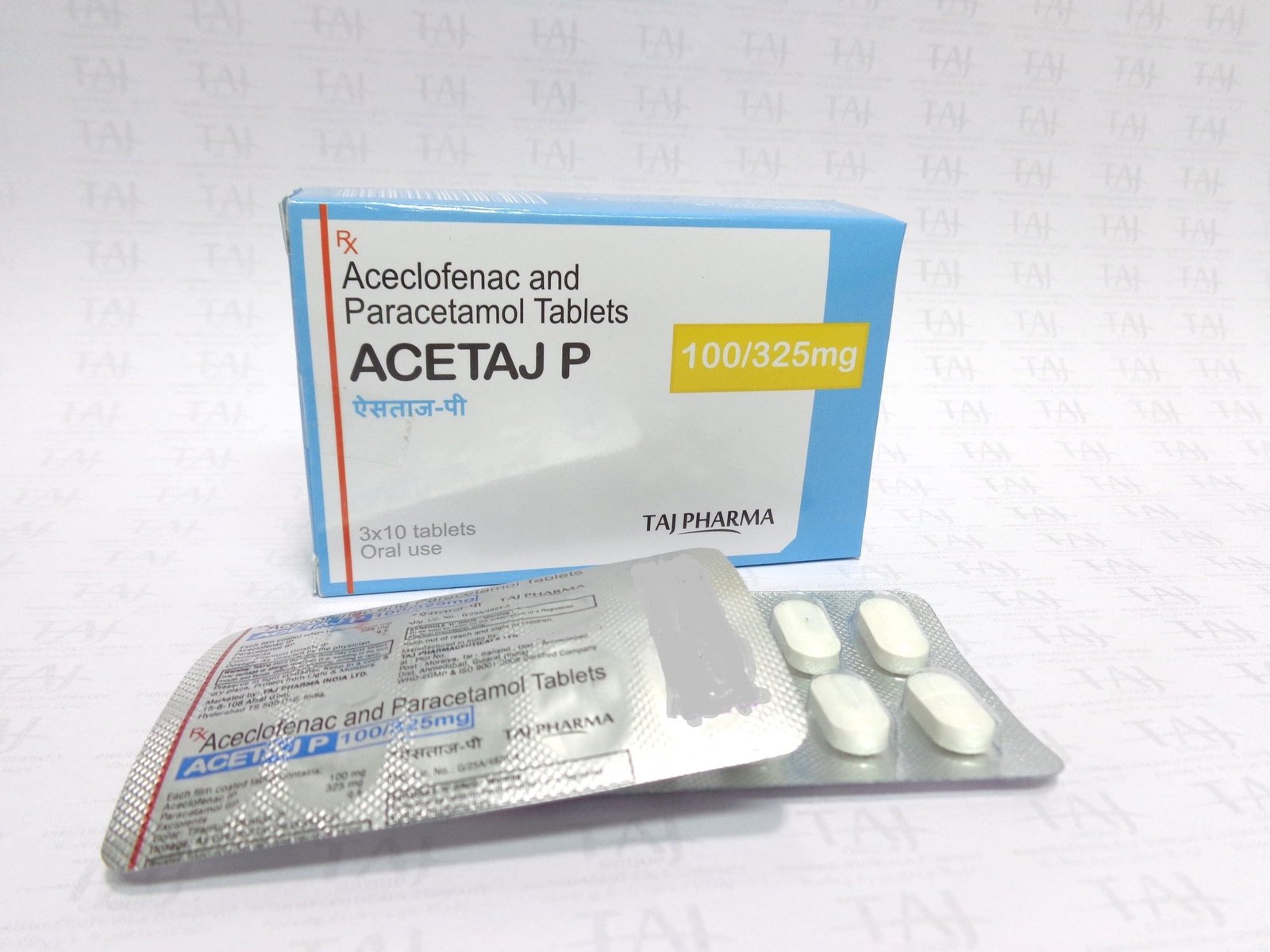 Aceclofenac and Paracetamol Tablets BP 100mg/325mg Products in India, exporters, Generic Medicines product, Acetaj PGeneric Manufacturers exporters India, Generic pharmaceutical drugs Exporters, Indian fodder