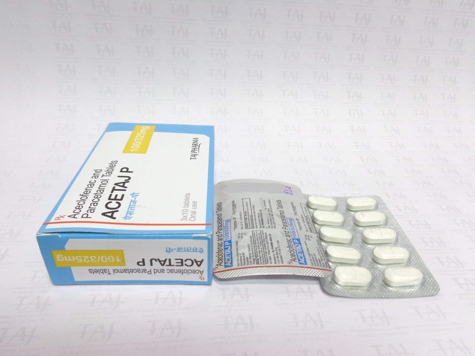 Aceclofenac And Paracetamol Tablets 100mg & 325mg ACETAJ P Aceclofenac and Paracetamol Tablets BP 100mg/325mg manufacturer from India, Aceclofenac and Paracetamol Tablets BP 100mg/325mg suppliers, Aceclofenac and Paracetamol Tablets BP 100mg/325mg dealers