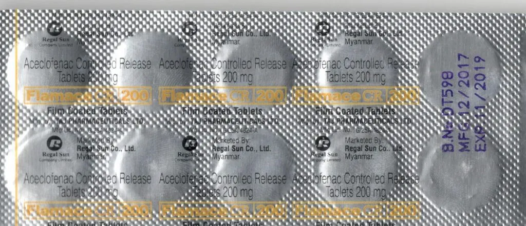 Aceclofenac controlled release 200mg tablets is used for Rheumatoid Arthritis, Osteoarthritis, Ankylosing Spondylitis