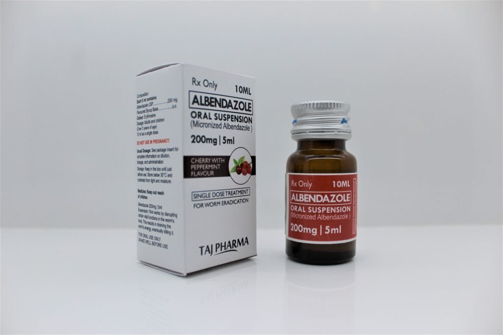 Albendazole Oral Suspension 200mg manufacturer exporter in Mumbai