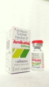 Amikacin Sulphate Injection USP 500mg/2ml manufacturer in India {Taj Pharmaceuticals}; best quality supplier and exporter of Amikacin Sulphate Injection USP