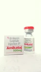 Amikacin Injection Amikataj 500mg Amikacin Sulphate Injection USP 500mg/2ml manufacturer in India, Amikacin Sulphate Injection USP Amikacin Sulphate Injection USP 500mg/2ml manufacturer in India Amikacin Sulphate Injection USP 500mg/2ml manufacturer in India {Taj Pharmaceuticals}; best quality supplier and exporter of Amikacin Sulphate Injection USP