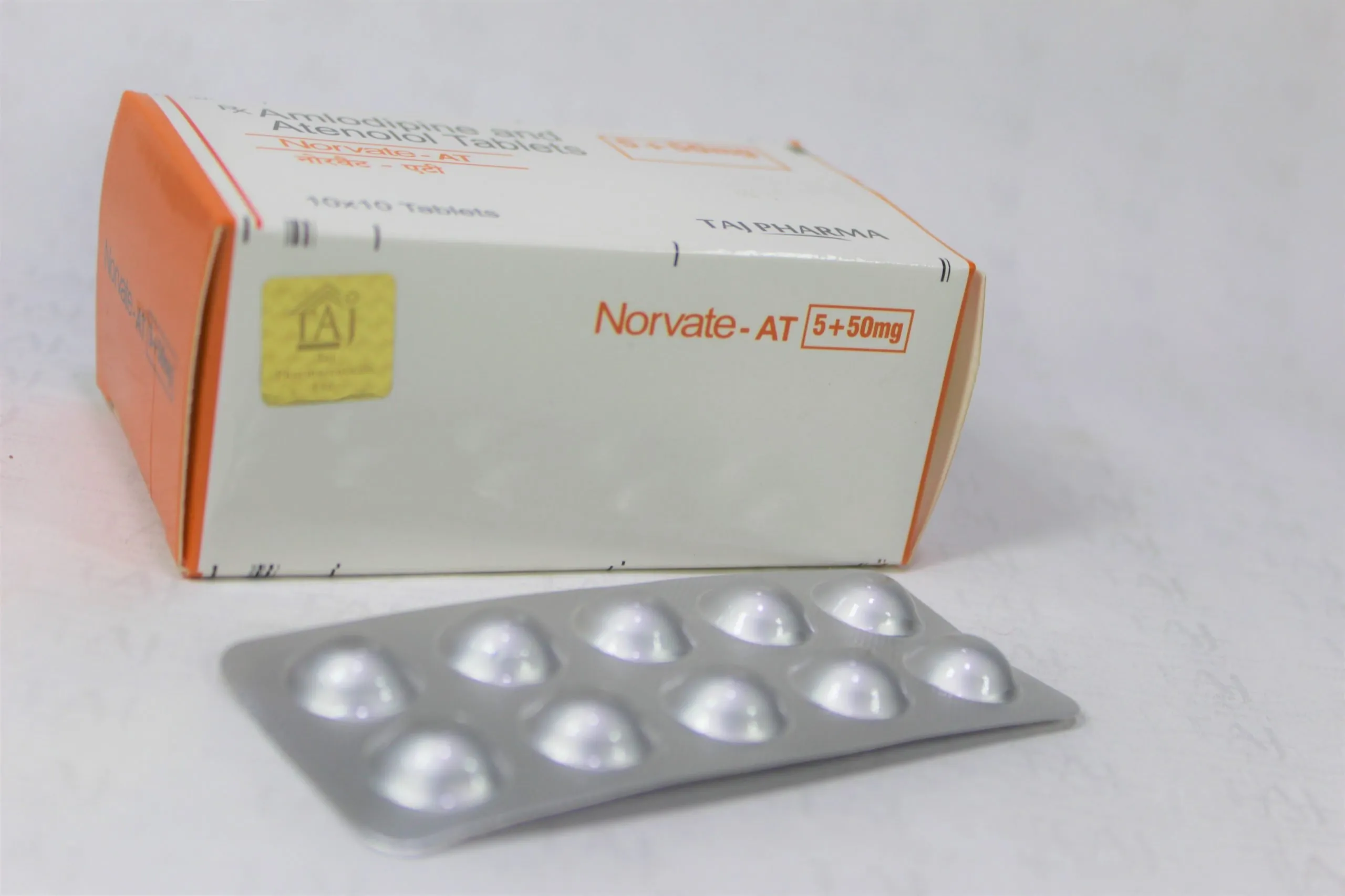 Taj Pharma is WHO-GMP Certified Pharmaceutical Wholesaler of Amlodipine 5mg And Atenolol 50mg Norvate-At, Amlodipine 5mg And Atenolol 50mg Norvate-At Supplier, Amlodipine 5mg And Atenolol 50mg Norvate-At Exporters from India. Taj Pharma holds excellent record in manufacturing of Amlodipine 5mg And Atenolol 50mg Norvate-At from India.