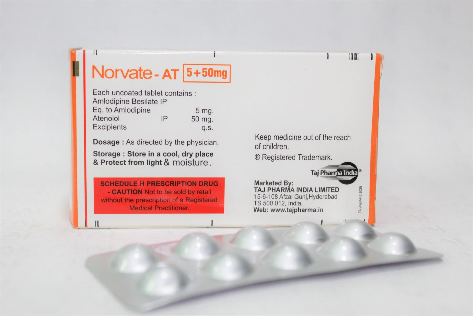 Taj Pharmaceuticals is popular for manufacturing a lot of pharmaceutical and medical products along with Amlodipine 5mg And Atenolol 50mg Norvate-At.