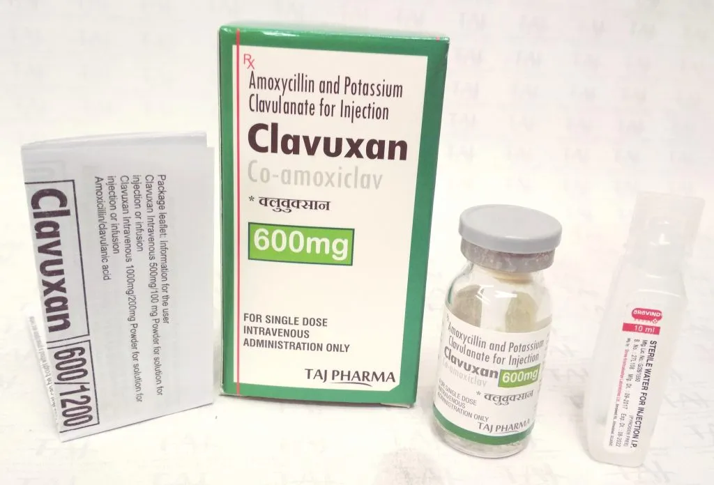 Amoxicillin Potassium Clavulanate for Injection Co-amoxiclav - (Clavuxan) 600mg
