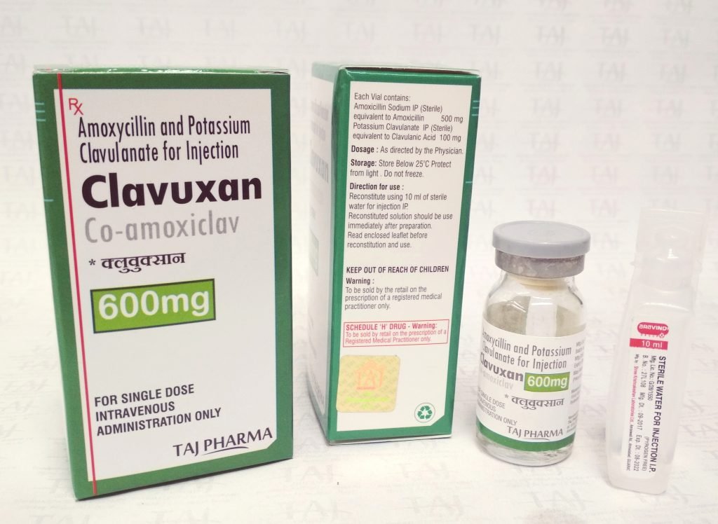Amoxicillin Potassium Clavulanate for Injection Co-amoxiclav - (Clavuxan) 600mg
