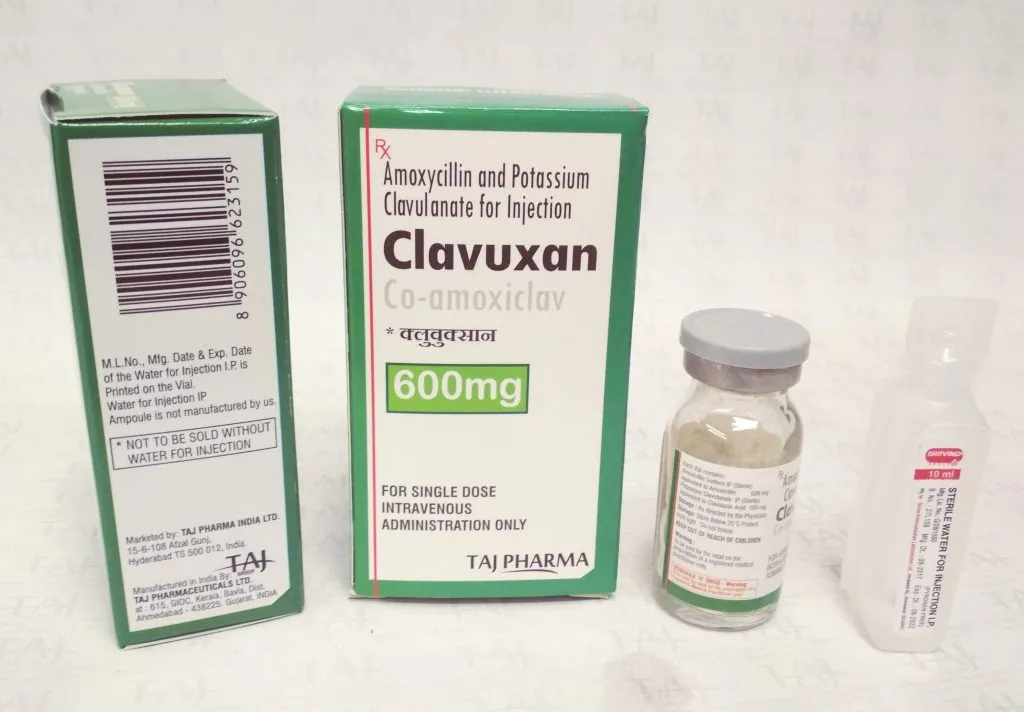 Amoxicillin Potassium Clavulanate for Injection Co-amoxiclav - (Clavuxan) 600mg