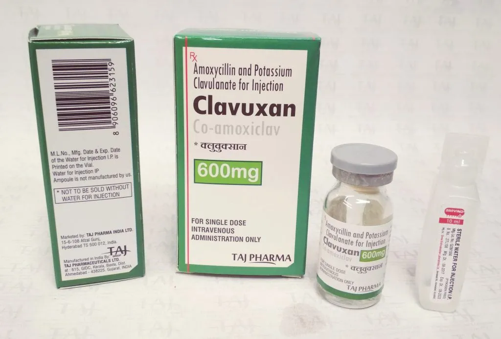 Amoxicillin Potassium Clavulanate for Injection Co-amoxiclav - (Clavuxan) 600mg