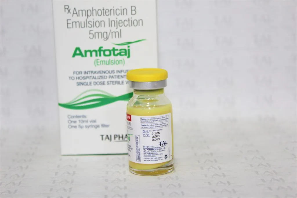 Taj Pharmaceuticals, one of the leading Amphotericin B Emulsion Injection 5 mg Manufacturers India brings the best-quality products. The company carries the rich experience in the niche manufacturing of Amphotericin B Emulsion Injection 5 mg