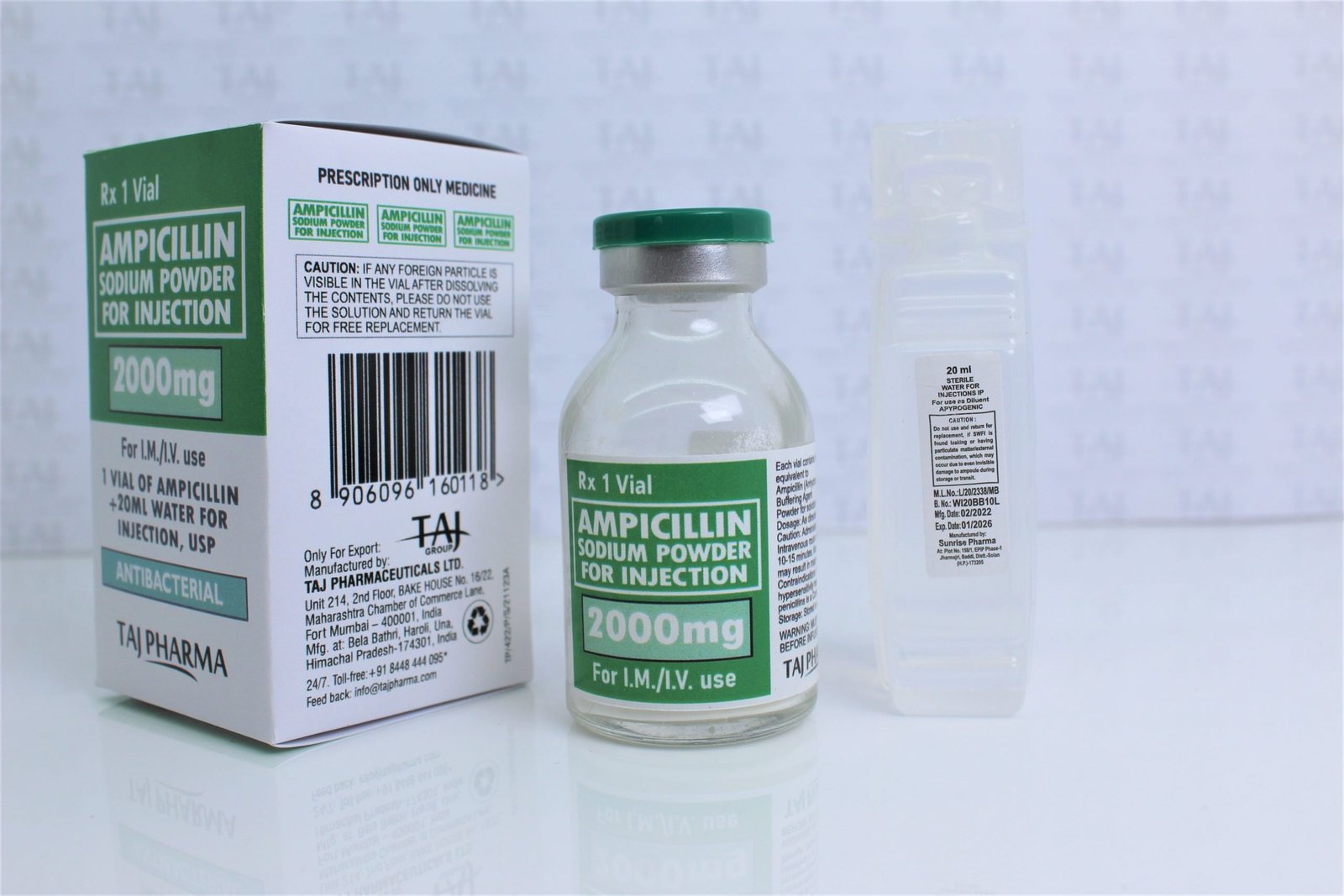 Ampicillin Sodium Powder for Injection 2000 mg Manufacturers, Ampicillin Sodium Powder for Injection 2000 mg Suppliers, Exporters, India,