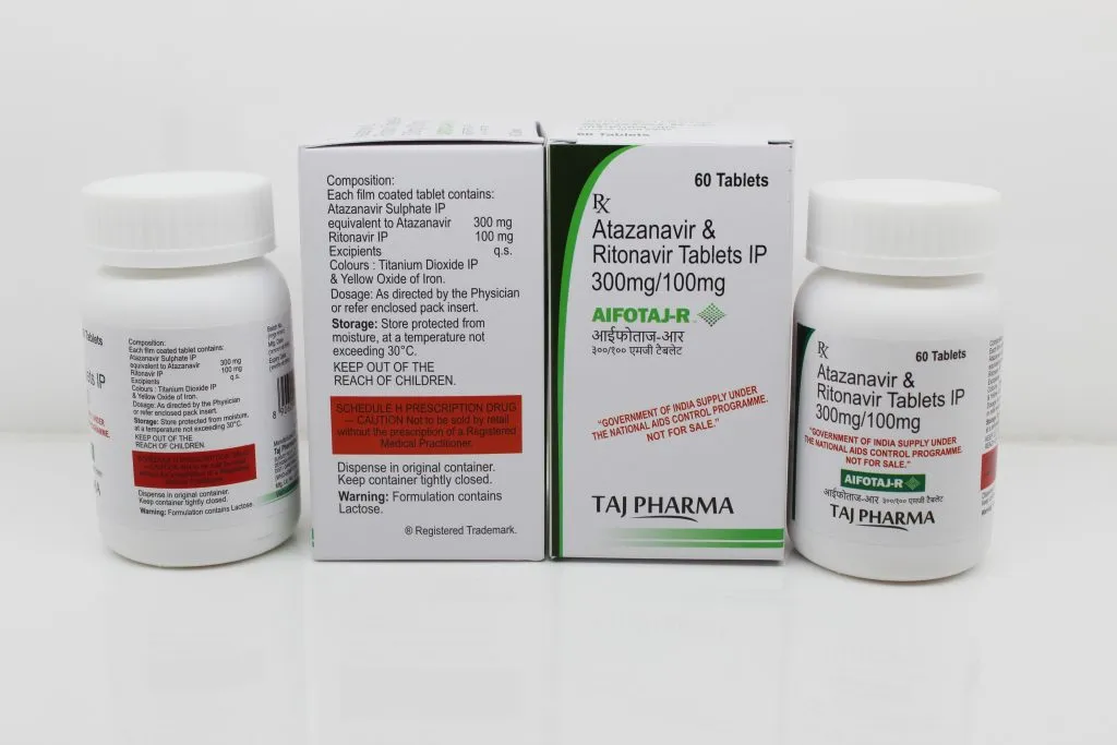 Atazanavir 300mg & Ritonavir 100mg IP Tablets Manufacturer India