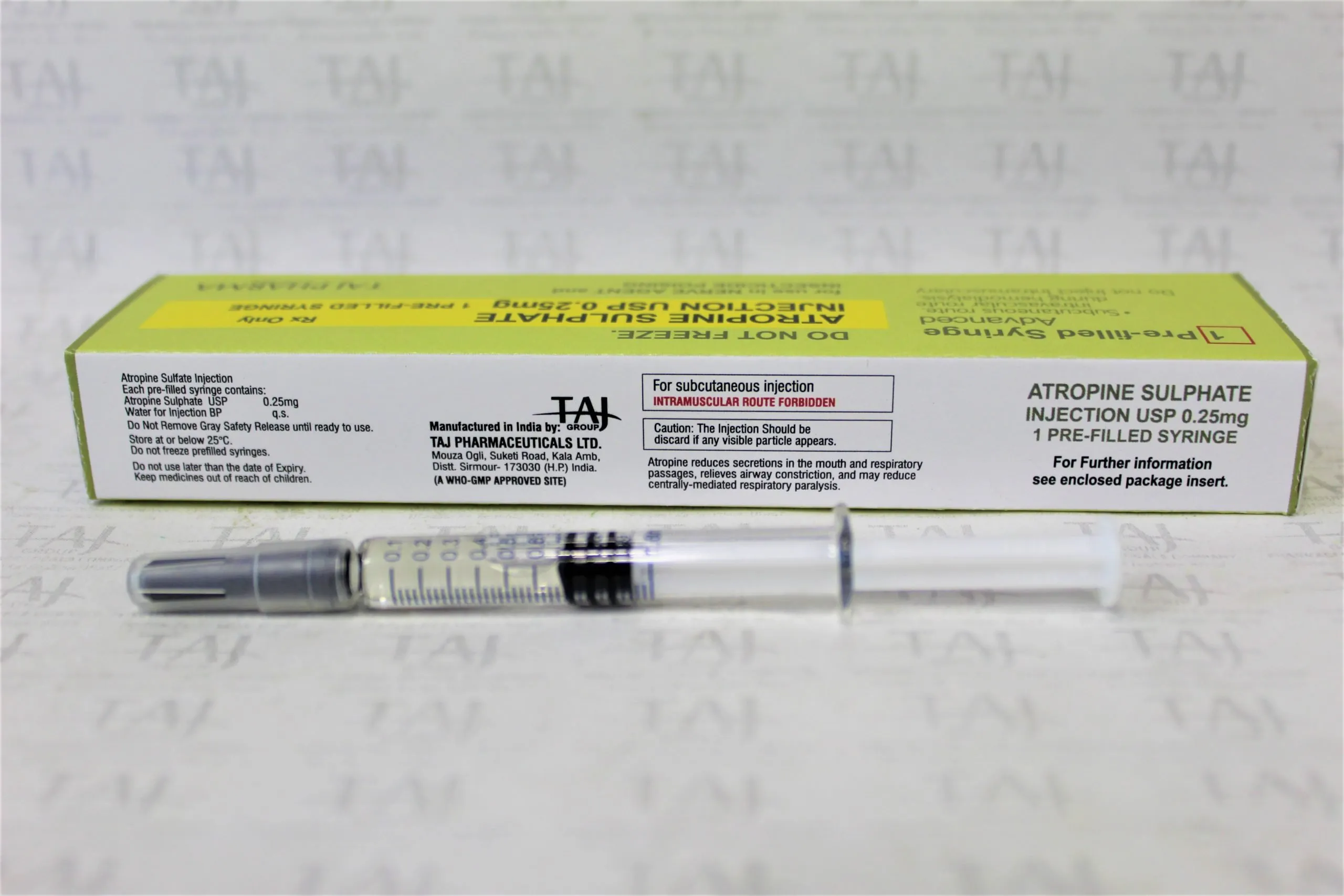 The company carries the rich experience in manufacturing of Atropine Sulfate Injection USP 0.25 mg. Taj Pharmaceuticals is reputed manufacturer and Atropine Sulfate Injection USP 0.25 mg suppliers from India. Get contact for Atropine Sulfate Injection USP 0.25 mg manufacturing companies from India.