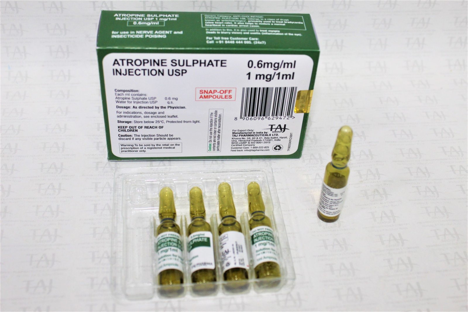 Atropine sulphate injection 1 mg suppliers & exporters in India, FDA approved Atropine sulphate injection 1 mg, Atropine sulphate injection 1 mg manufacturers, GMP Approved Atropine sulphate injection 1 mg, Atropine sulphate injection 1 mg manufacturer India
