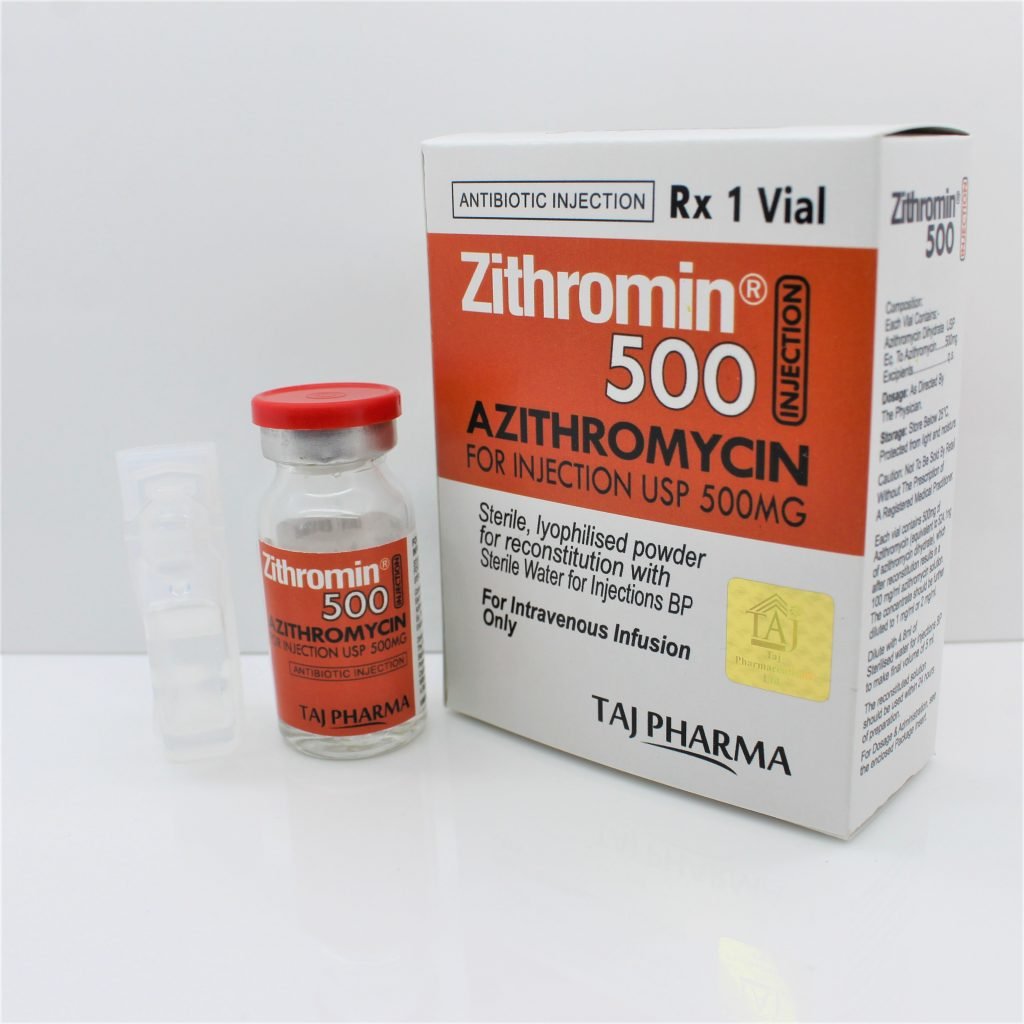 Azithromycin for Injection USP 500 mg manufacturers & Azithromycin for Injection USP 500 mg suppliers in India. Taj Pharmaceuticals, the well-known Azithromycin for Injection USP 500 mg manufacturer in India gives the assurance of high-quality and purity.