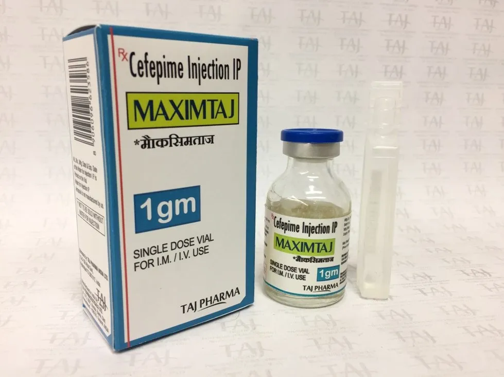 Cefepime Injection IP 1g (Maximtaj)Taj Pharma Manufacturer in India gives the assurance of high-quality and purity. The company carries the rich experience in the niche manufacturing of Cefepime Injection IP 1g (Maximtaj)Taj Pharma. Taj Pharmaceuticals is reputed manufacturer and Cefepime Injection IP 1g (Maximtaj)Taj Pharma suppliers in India.
