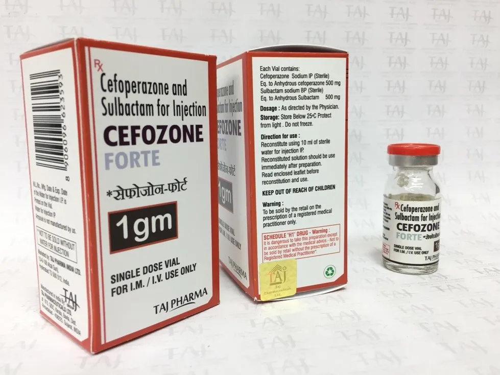 Taj Pharma Group Under close cooperation between the formulation manufacturing division, active ingredient division and the technology development division for major generic formulations such as Cefoperazone Sodium and Sulbactam Sodium for Injection; at Taj Pharma we will appropriately meet diverse needs for Cefoperazone Sodium and Sulbactam Sodium for Injection (Cefozone Forte) 1g export manufacturing in a wide range of activities.