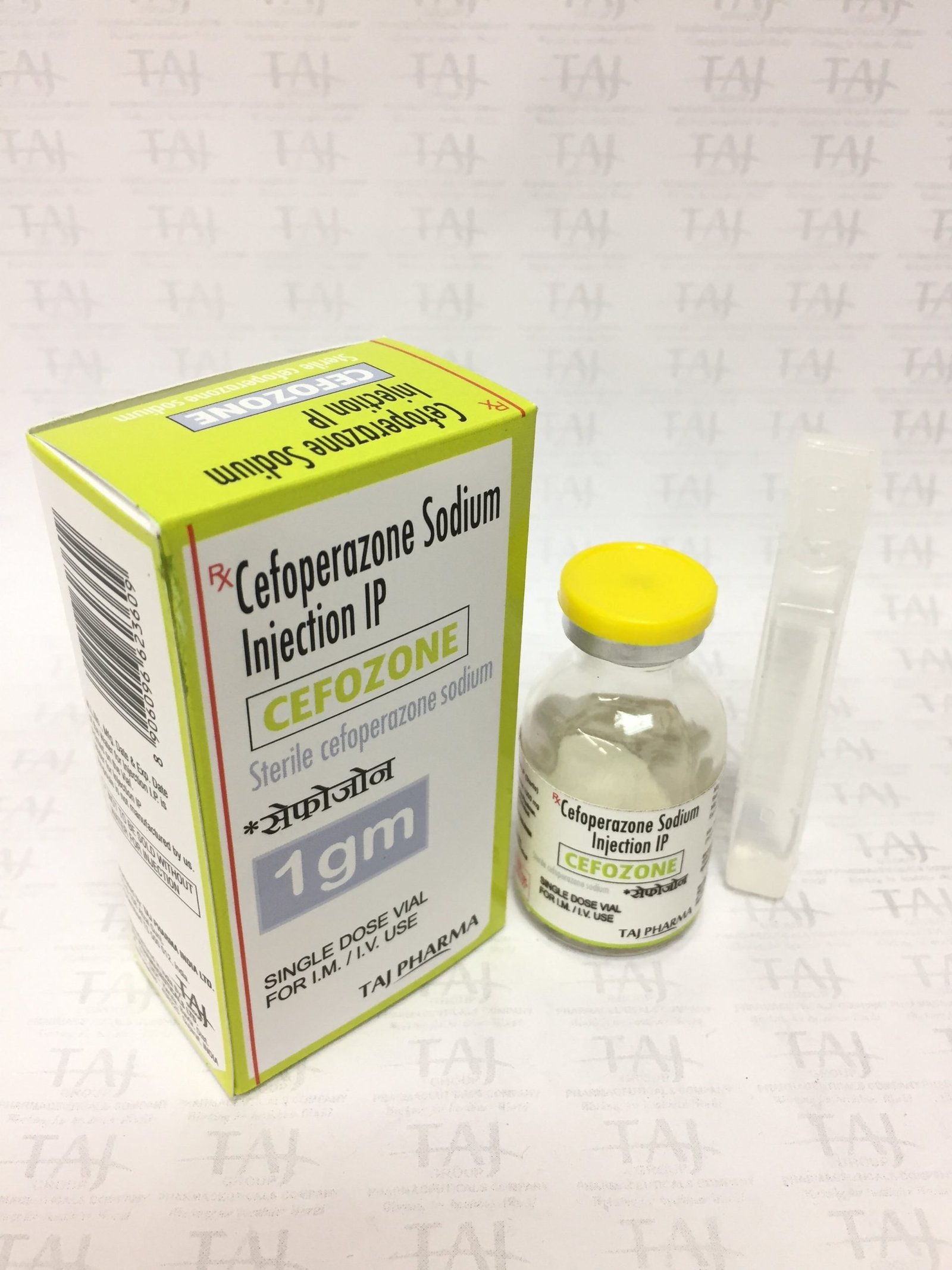 Cefoperazone Sodium Injection 1gm - Cefozone 1gm Taj Pharmaceuticals as Manufacturer of Cefoperazone Sodium Injection IP 1gm (Cefozone) Cefoperazone Sodium Injection IP 1gm (Cefozone) manufacturer in India {Taj Pharmaceuticals}; best quality supplier and exporter of Cefoperazone Sodium Injection