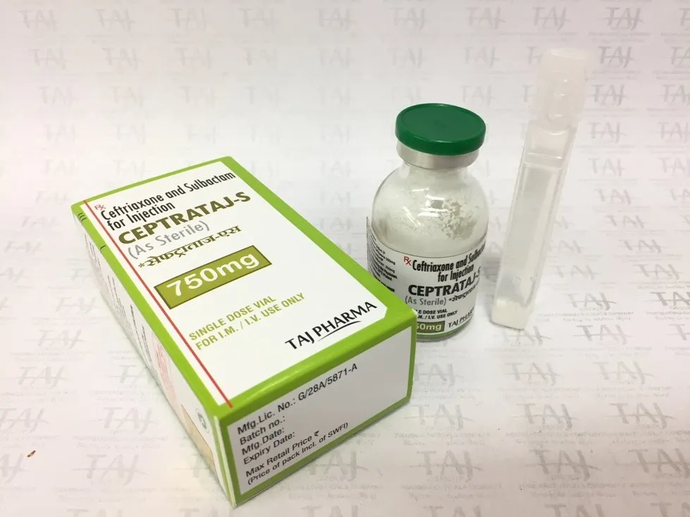 CEFTRIAXONE AND SULBACTAM FOR INJECTION (CEPTRATAJ-S 750 MG)-Taj-Pharma