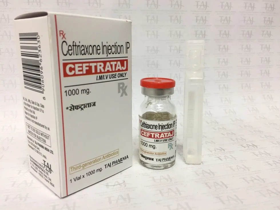 Ceftriaxone Injection IP 500mg Ceftrataj manufacturer in India {Taj Pharmaceuticals}; best quality supplier and exporter of Ceftriaxone Injection IP