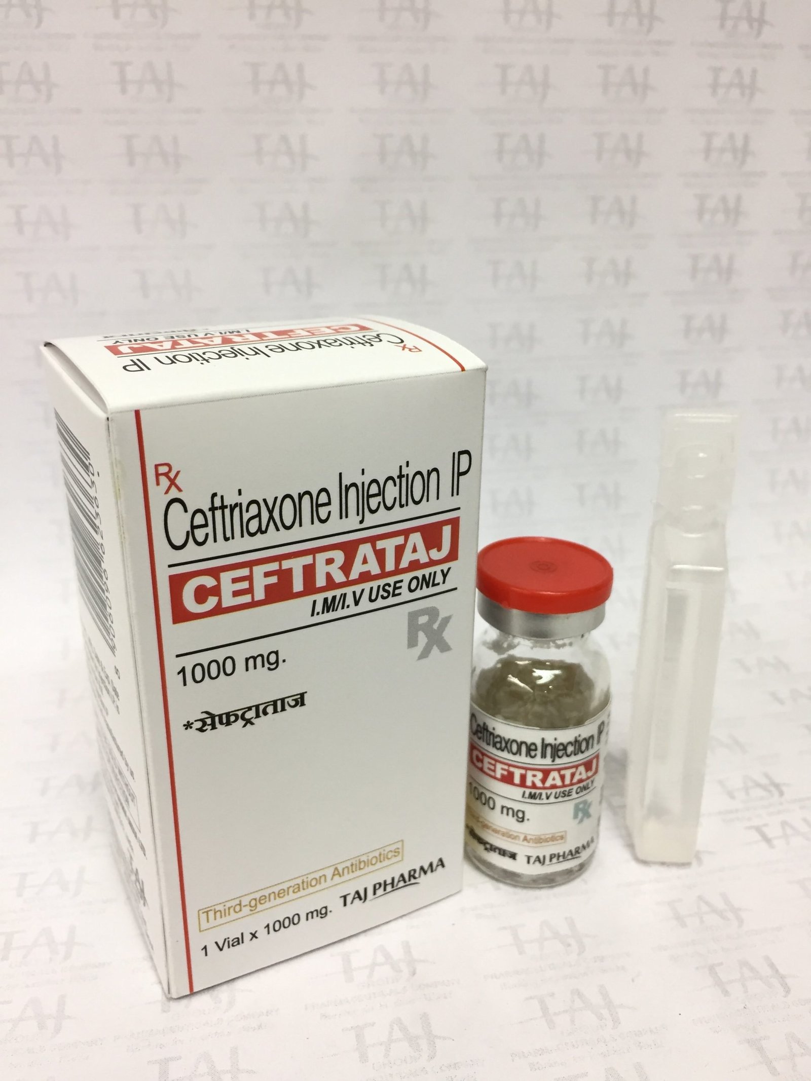 Taj Pharmaceuticals manufactures a wide range of pharmaceuticals formulation involving Tablets / Capsules / Injections and Orals. Taj Pharma India team has an excellent expertise in manufacturing and export of Ceftriaxone Injection IP. Taj Pharmaceuticals places its main business as a Pharmaceuticals manufacturing and exports of generic drug supply of Ceftriaxone Injection IP; primarily of pharmaceuticals preparations known as Ceftriaxone Injection IP; as well as more than 100+ generic equivalent drug. Taj Pharmaceuticals has performed these business activities related to exports of Ceftriaxone Injection IP for major foreign-affiliated pharmaceutical import companies, ministry of health, tenders etc. and have enjoyed the full confidence of these companies, instructions and governments.