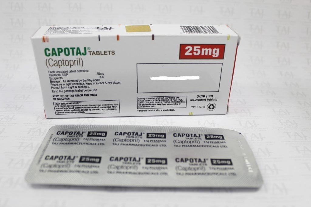 Captopril Tablets25mg Taj Pharma Uses Side Effects Antihypertensive Dosage forms Taj Pharmaceuticals
