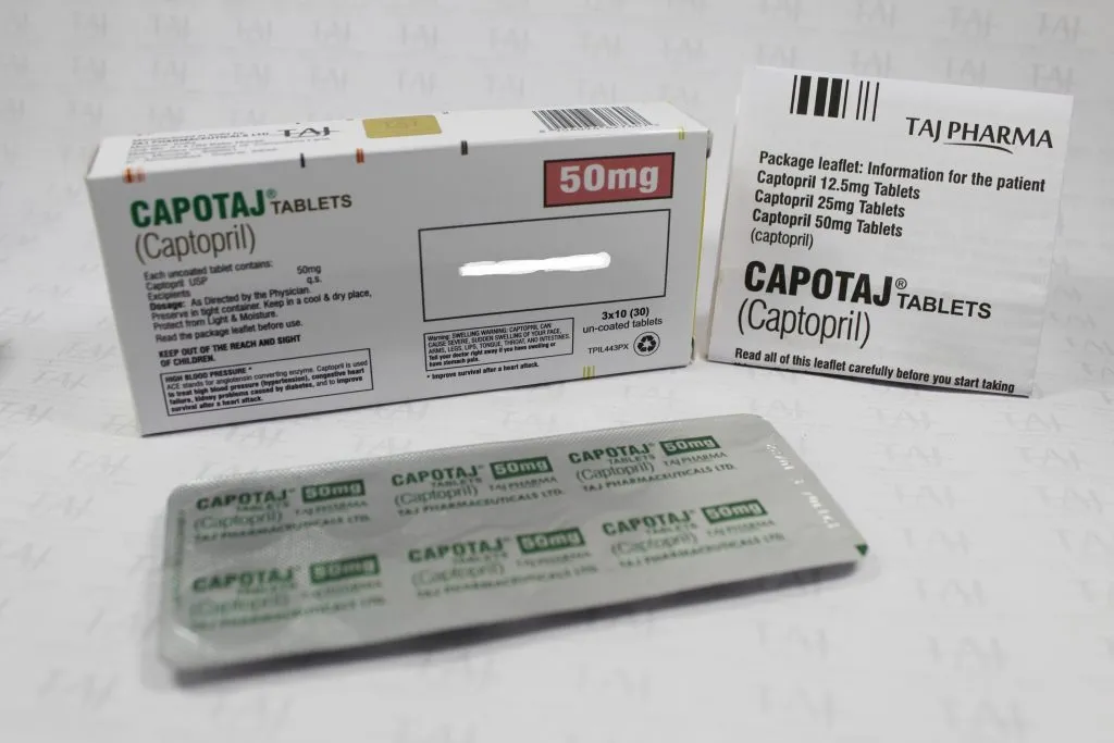 Captopril Tablets 50mg Uses Side Effects Antihypertensive Dosage forms Taj Pharmaceuticals Mumbai Limited