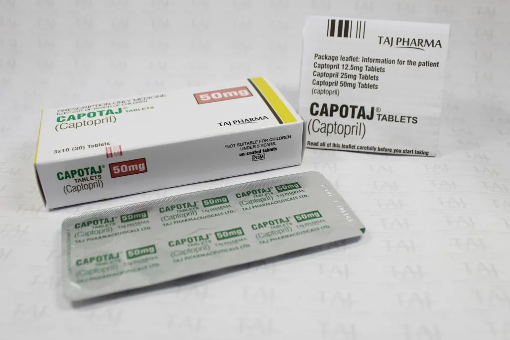 Captopril Tablets 50mg Uses Side Effects Antihypertensive Dosage forms Taj Pharmaceuticals Mumbai Limited