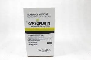 Taj Pharmaceuticals manufacturer of Carboplatin Injection BP 450mg/45ml, Carboplatin Injection BP 450mg/45ml manufacturer in India TajPharma India, India based manufacturing company of Carboplatin Injection BP 450mg/45ml Carboplatin Injection BP 450mg/45ml manufacturer in India {Taj Pharmaceuticals}; best quality supplier and exporter of Carboplatin Injection BP Carboplatin Injection 450mg/45ml Taj Pharmaeuticals Mumbai Anticancer Drug Cytotoxic Drug Uses Side Effects Dosage