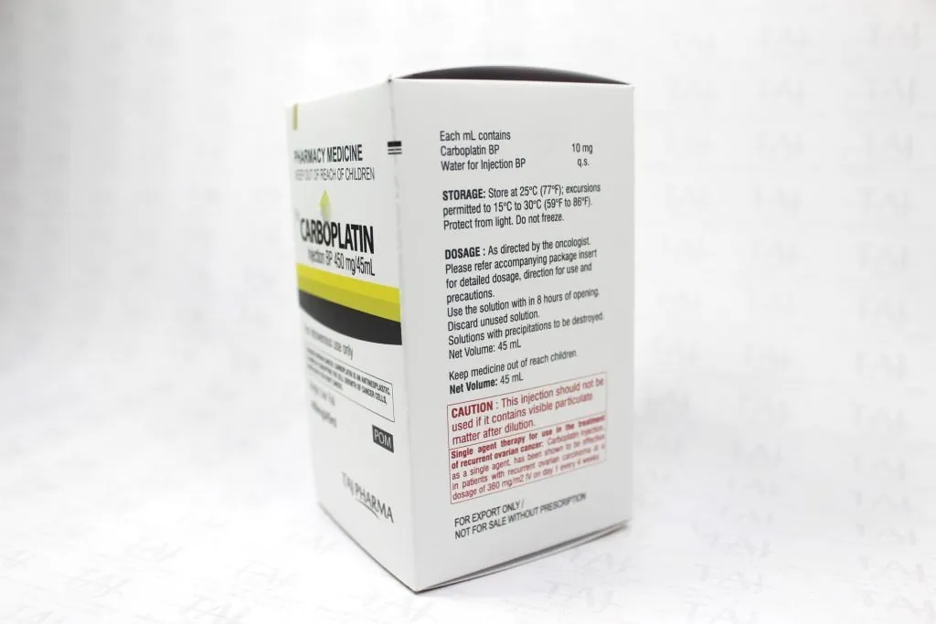 Carboplatin Injection 450mg/45ml Taj Pharmaceuticals Mumbai Cytotoxic Drugs Side Effects Dosage Contraindications Uses