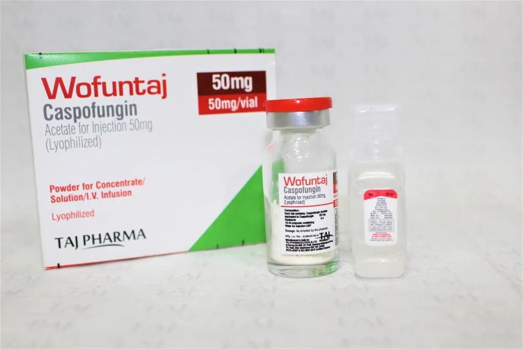 Caspofungin Acetate For Injection 50 Mg manufacturers & Caspofungin Acetate For Injection 50 Mg suppliers in India. Taj Pharmaceuticals, the well-known Caspofungin Acetate For Injection 50 Mg manufacturer in India gives the assurance of high-quality and purity