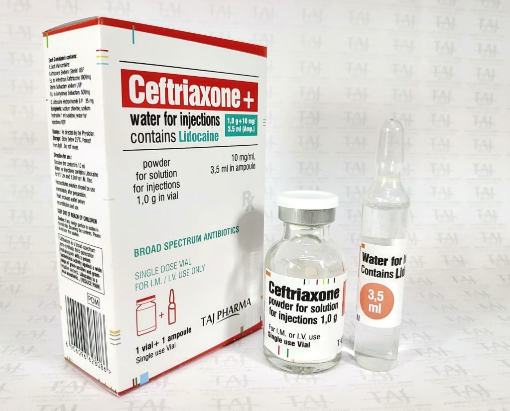 Ceftriaxone for Injection, USP 1% Lidocaine Injection BP.