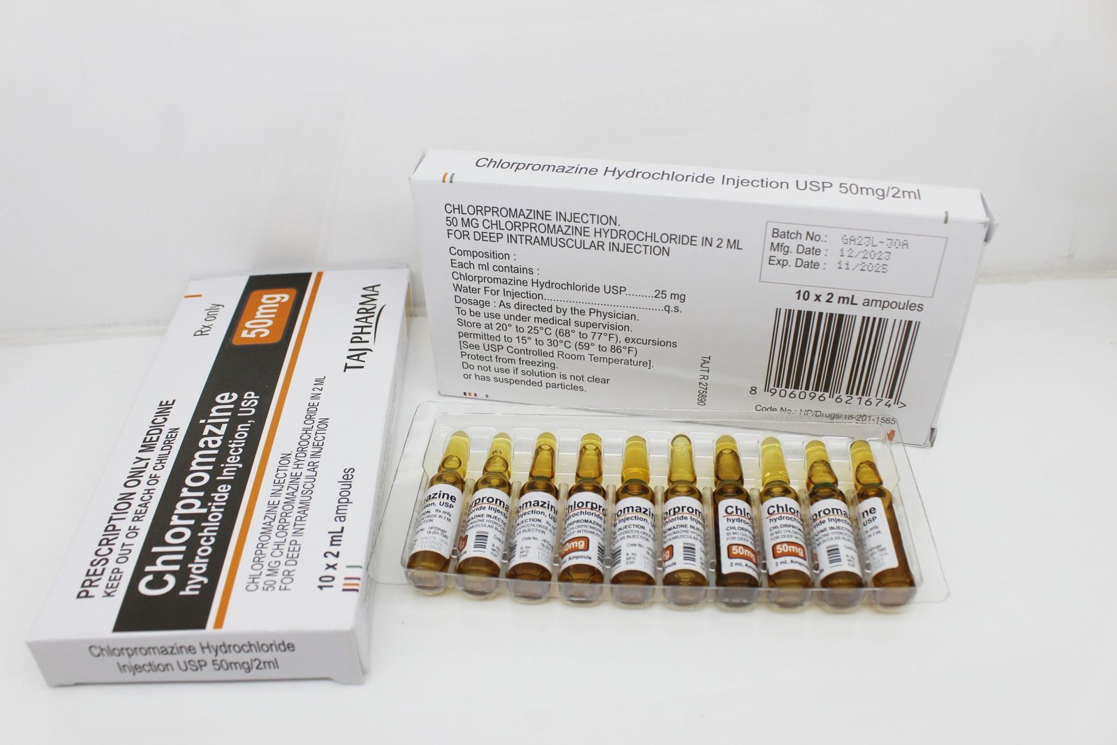 Chlorpromazine Injection USP 50mg/2ml Manufacturer from Mumbai