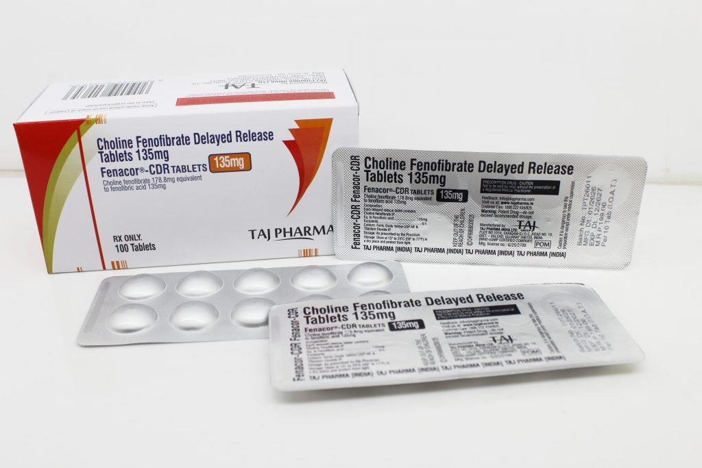 Choline Fenofibrate Delayed Release Tablets 135mg Manufacturer, Supplier in Vapi, Gujarat