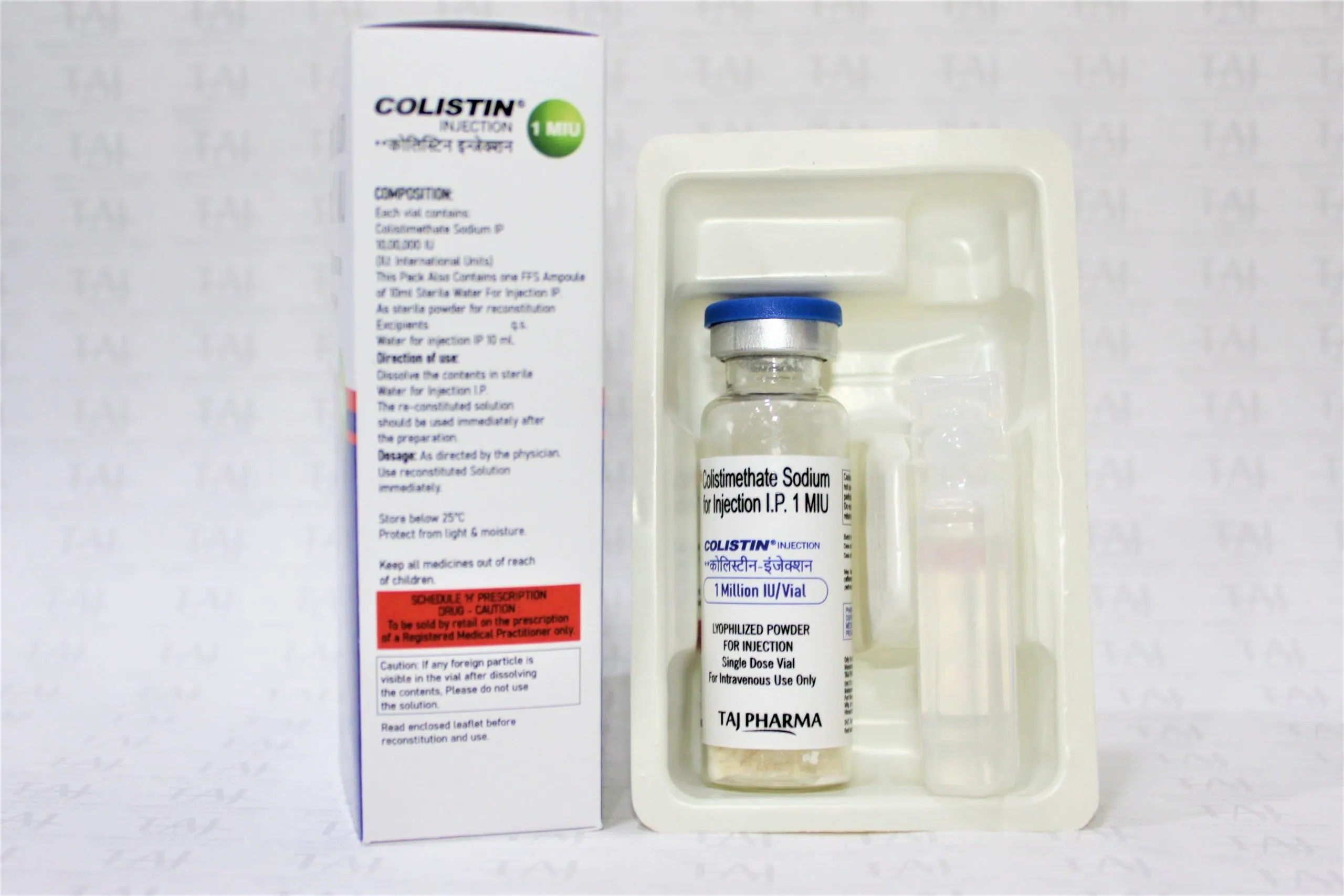 Colistimethate Sodium for Injection IP 1MIU Specifications