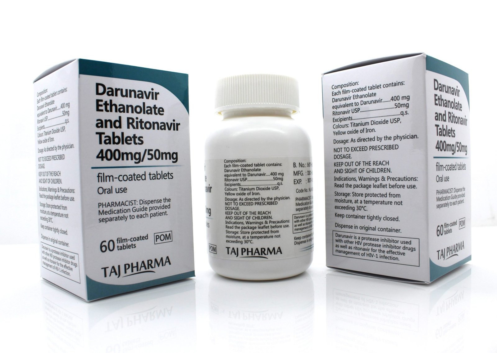 Taj Pharma is well known Darunavir Ethanolate & Ritonavir Tablet (400mg+50mg) Suppliers & Manufacturers in PAN India. FDA & GMP Approved Contract Manufacturers, Exporter.