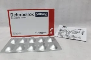 Deferasirox Dispersible Tablets 500mg Taj Pharma Deferasirox Dispersible Tablets 500mg Taj Pharmaceuticals, Mumbai India Blood Product, Chelator.