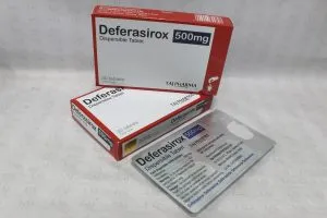 Deferasirox Dispersible Tablets 500mg Taj Pharmaceuticals, Mumbai India Blood Product, Chelator.