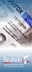 Deferasirox used to treat chronic iron overload syndrome caused by a genetic blood disorder