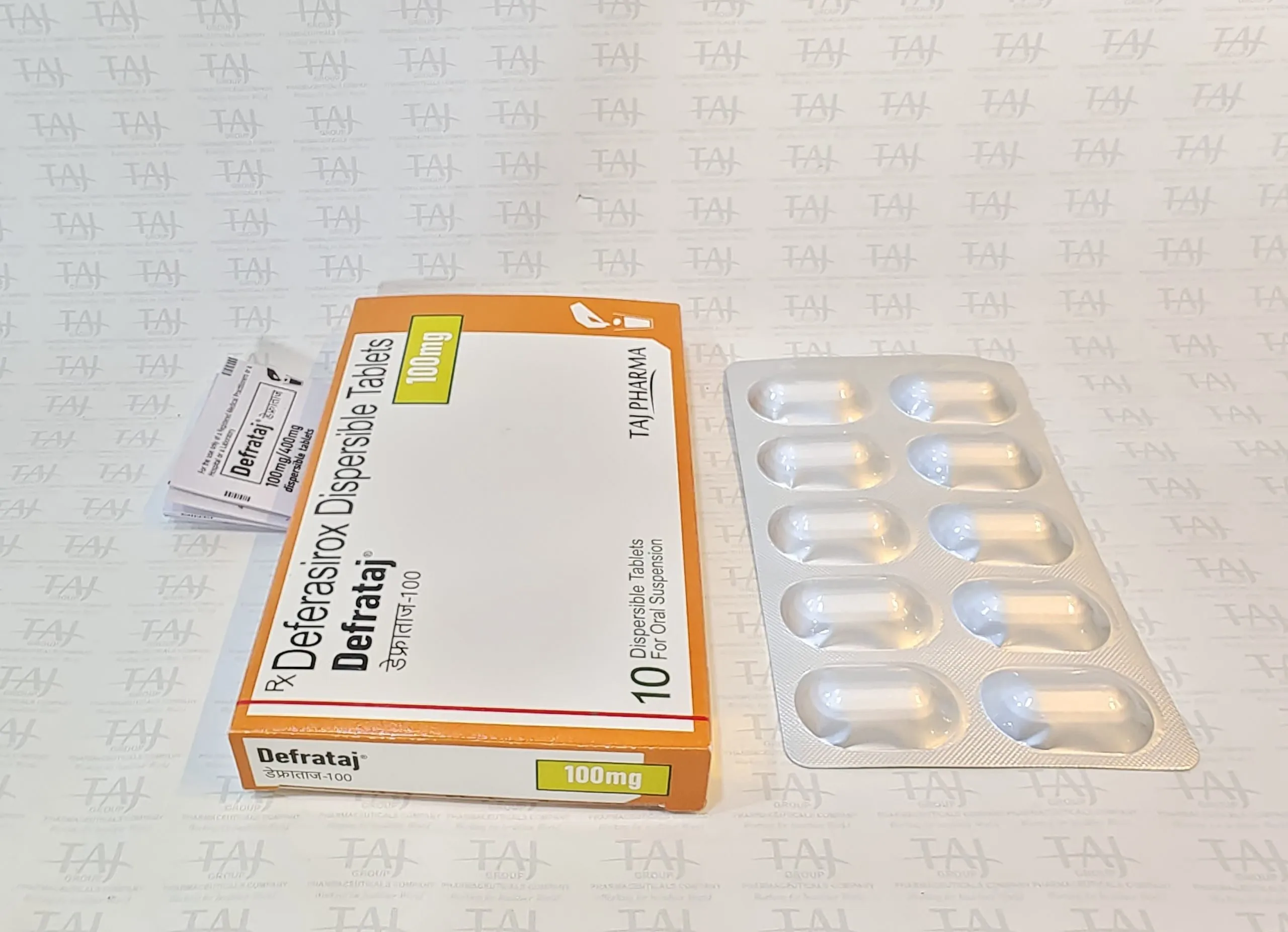 The company carries the rich experience in manufacturing of Deferasirox dispersible tablets 100mg. Taj Pharmaceuticals is reputed manufacturer and Deferasirox dispersible tablets 100mg suppliers from India. Get contact for Deferasirox dispersible tablets 100mg manufacturing companies from India.