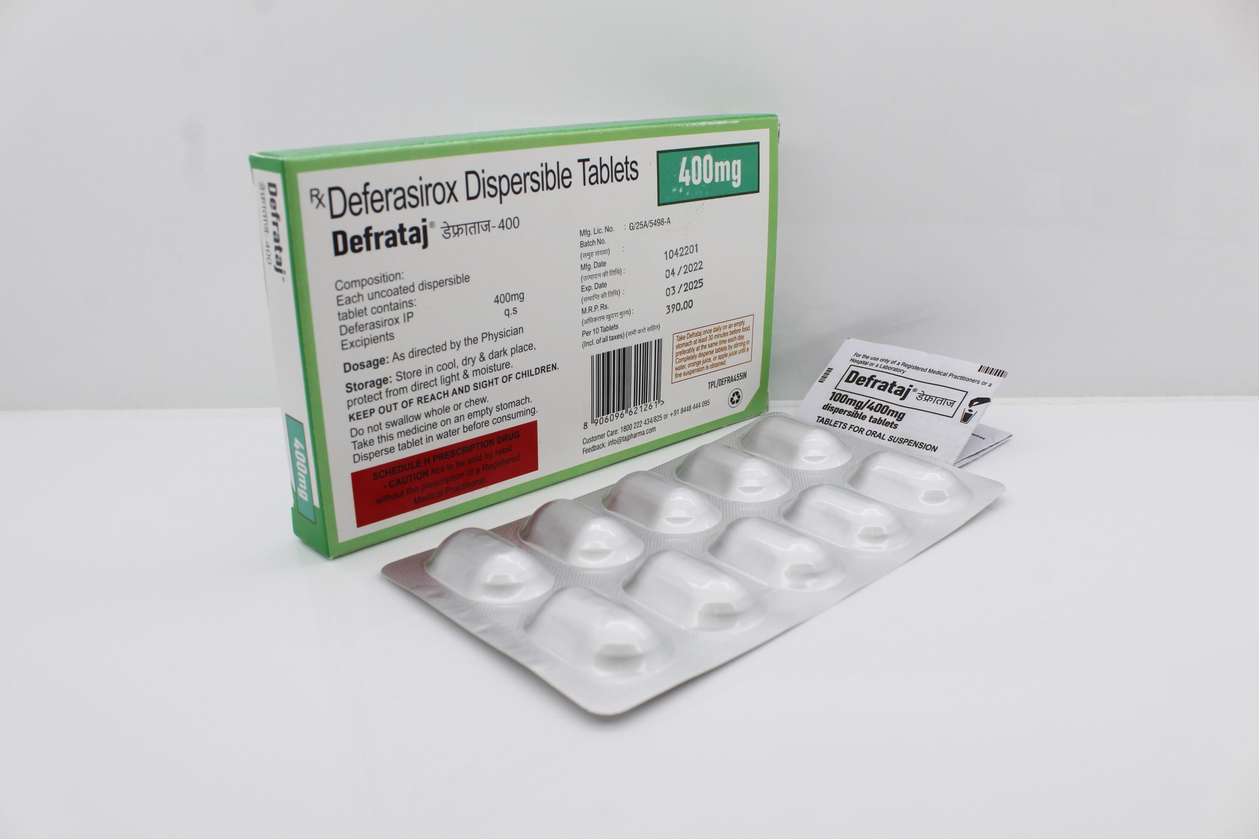 Deferasirox Dispersible Tablets 400mg Manufacturers Suppliers Exporters in India