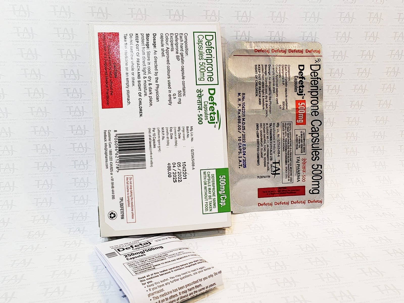 Deferiprone capsules 500mg Manufacturer Exporter and Supplier in Mumbai India- Taj Pharmaceuticals is a best Manufacturer Exporter and Supplier of Deferiprone capsules 500mg in Mumbai, Deferiprone capsules 500mg Supplier Punjab, Deferiprone capsules 500mg Manufacturing Company in India, Deferiprone capsules 500mg manufacturer in mumbai