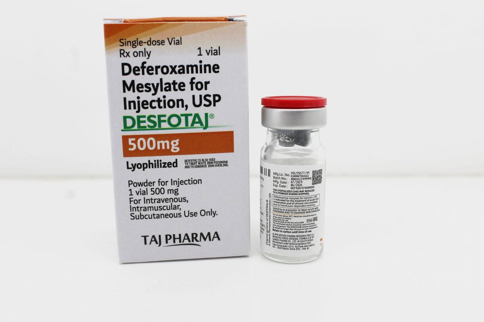 Deferoxamine Mesylate for Injection 500mg Manufacturer from Mumbai