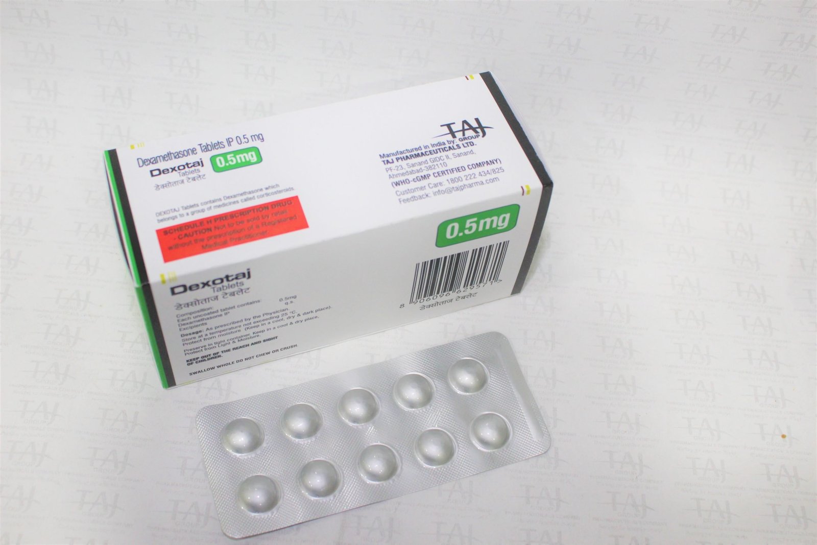 Dexamethasone tablets ip 0.5mg manufacturers & Dexamethasone tablets ip 0.5mg suppliers in India. Taj Pharmaceuticals, the well-known Dexamethasone tablets ip 0.5mg manufacturer in India gives the assurance of high-quality and purity. The company carries the rich experience in manufacturing of Dexamethasone tablets ip 0.5mg. Taj Pharmaceuticals is reputed manufacturer and Dexamethasone tablets ip 0.5mg suppliers from India