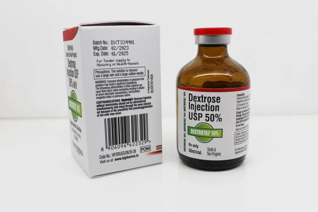 Dextrose Injection USP 50% Exporter India