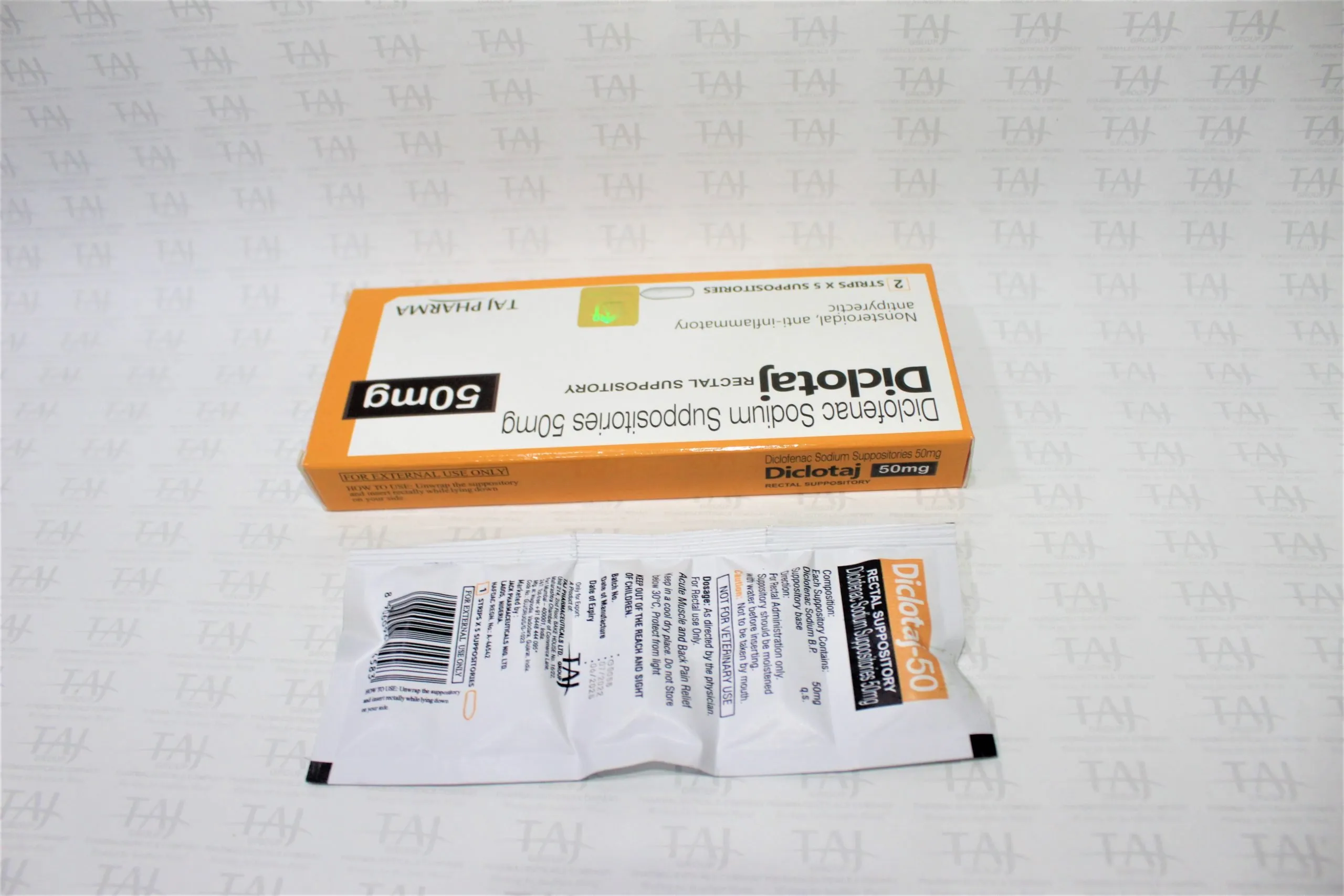 Diclofenac Sodium Suppositories 50mg Taj Pharmaceuticals