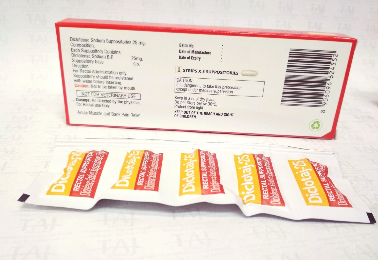Taj Pharmaceuticals manufacturer of Diclofenac Sodium Suppositories 25mg,Diclofenac Sodium Suppositories 25mg manufacturer in India Taj Pharma India, India based manufacturing company of Diclofenac Sodium Suppositories 25mg